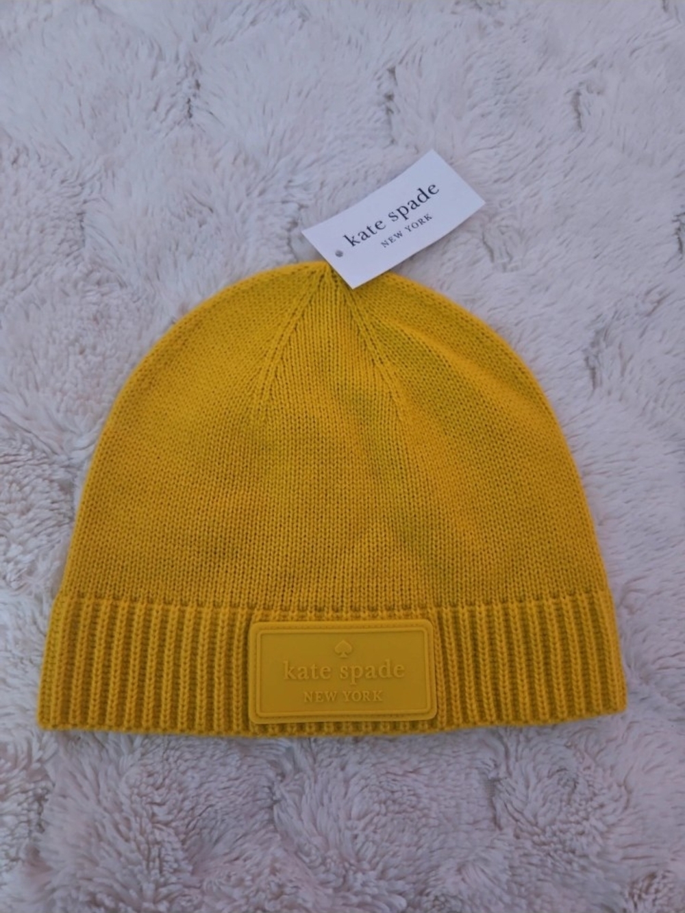 Kate Spade Knit Beanie in Yellow NWT